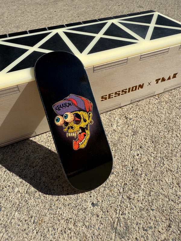 Session x Tuibz BROKEN Black - Collab Fingerboard Deck, 32mm or 34mm