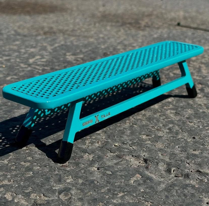 Teak Tuning Pro Fingerboards Teak x GrindRight School Yard Fingerboard Bench - 10 Inches - Limited Edition Teak Teal Colorway