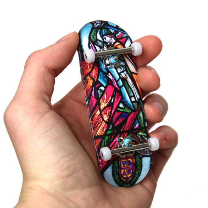Teak Tuning Heat Transfer Graphic 34mm Fingerboard Complete - "Wallace Stained Glass" Edition