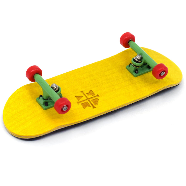 Teak Tuning 32mm Prolific Gen2 Fingerboard Complete - "Rad Rasta" Colorway - Gen2 Prodigy Trucks + Pro Duro Bubble Bushings