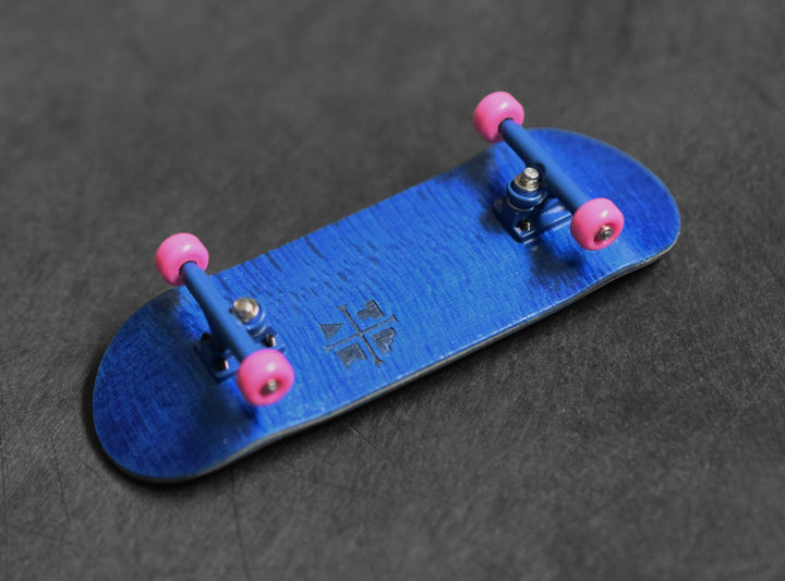 Teak Tuning 32mm Prolific Gen2 Fingerboard Complete - "Blue & Pink" Colorway - Gen2 Prodigy Trucks + Pro Duro Bubble Bushings