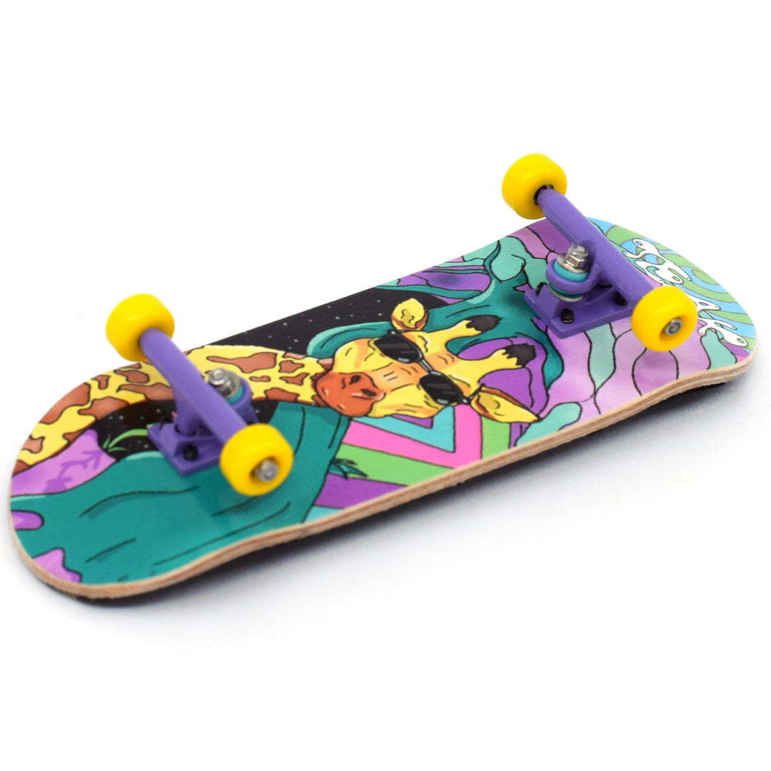 Teak Tuning 32mm Prolific Gen2 Fingerboard Complete - "Graffiti Giraffe" Graphic - Gen2 Prodigy Trucks + Pro Duro Bubble Bushings