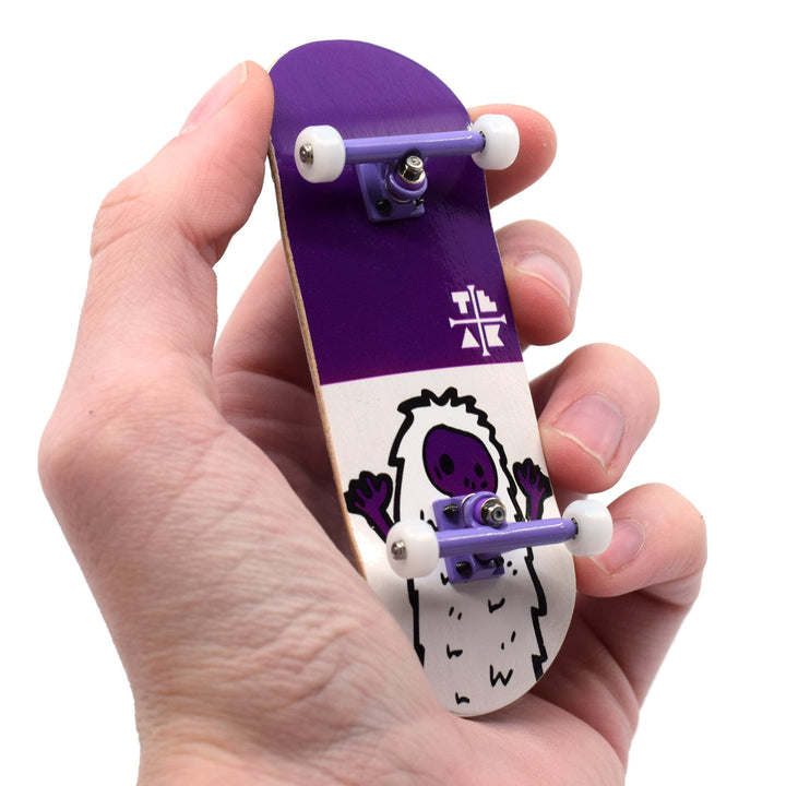 Teak Tuning 32mm Prolific Gen2 Fingerboard Complete - "Purple Yeti" Graphic - Gen2 Prodigy Trucks + Pro Duro Bubble Bushings