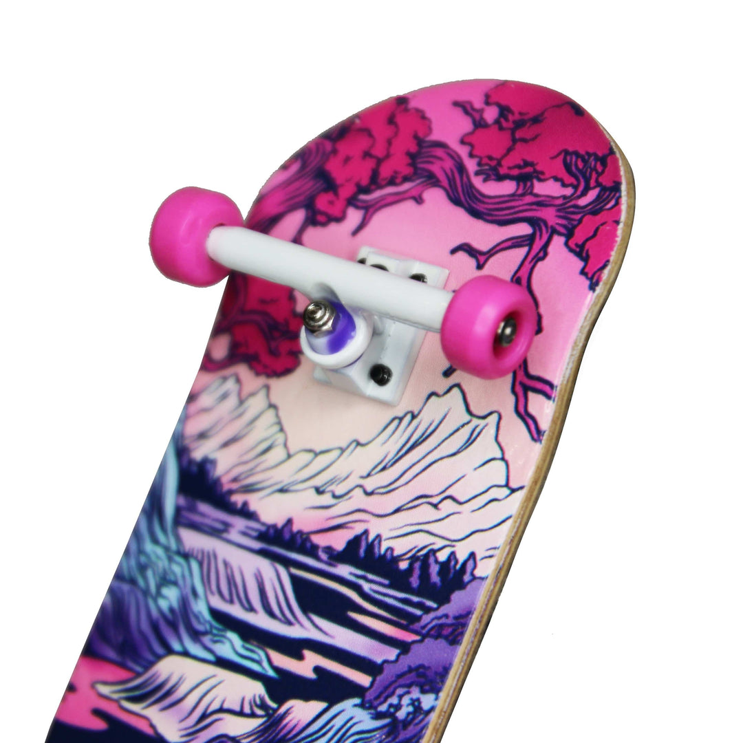 Teak Tuning 34mm Prolific Gen2 Fingerboard Complete - "Mountain Path" Graphic - Gen2 Prodigy Trucks + Pro Duro Bubble Bushings
