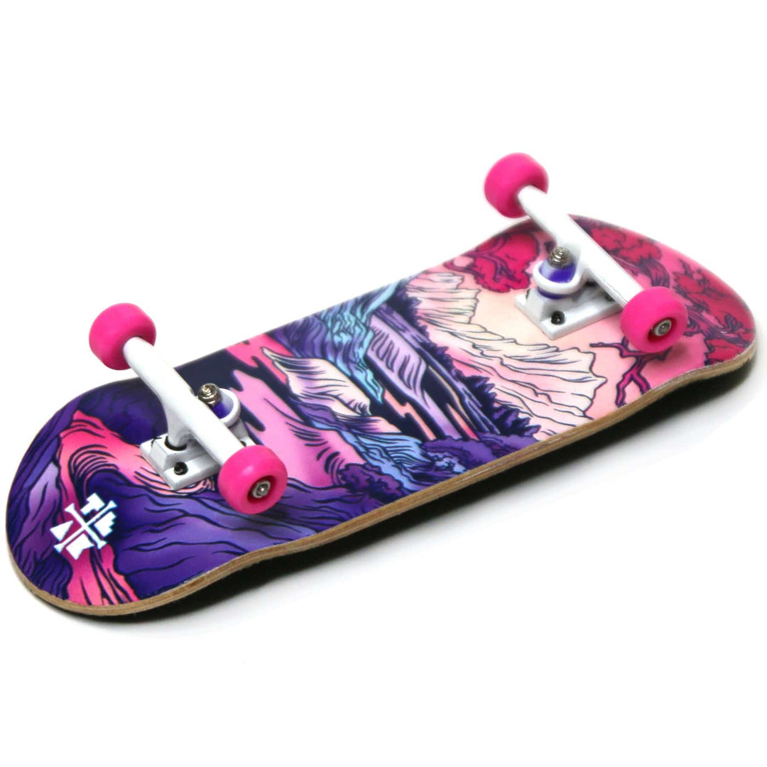 Teak Tuning 34mm Prolific Gen2 Fingerboard Complete - "Mountain Path" Graphic - Gen2 Prodigy Trucks + Pro Duro Bubble Bushings