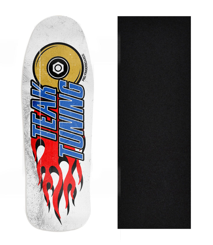 Teak Tuning Heat Transfer Graphic Wooden Fingerboard Deck, Design Contest 2024 Winner, pathzerocrew - "Apex Burn Out" Carlsbad Cruiser Deck