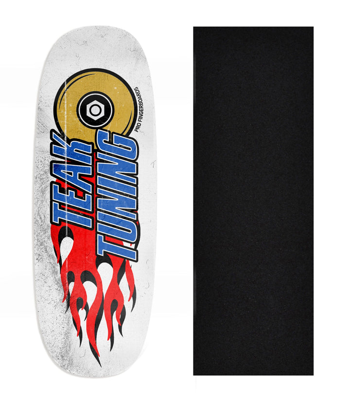 Teak Tuning Heat Transfer Graphic Wooden Fingerboard Deck, Design Contest 2024 Winner, pathzerocrew - "Apex Burn Out" Ohhh Deck