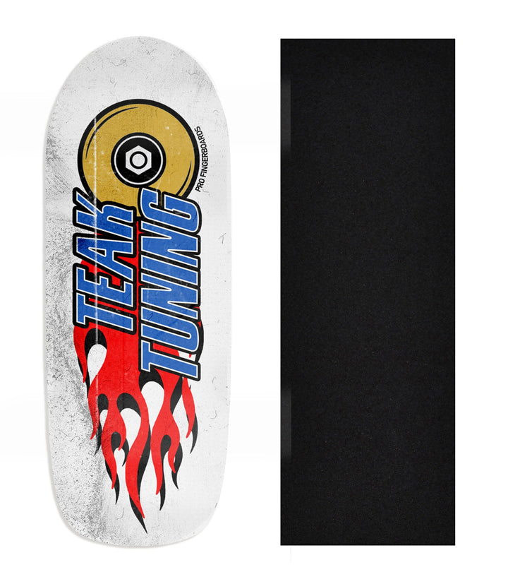 Teak Tuning Heat Transfer Graphic Wooden Fingerboard Deck, Design Contest 2024 Winner, pathzerocrew - "Apex Burn Out" Poolparty Deck