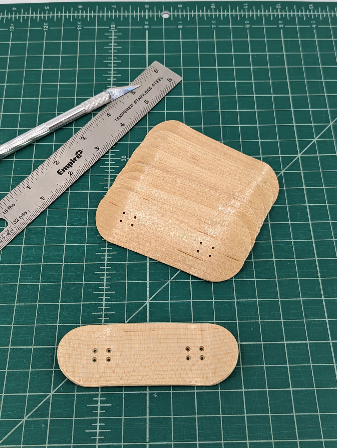 Teak Tuning 10pk Maker Series Maple Wooden Fingerboard Deck, "Unbranded" - 34mm x 97mm