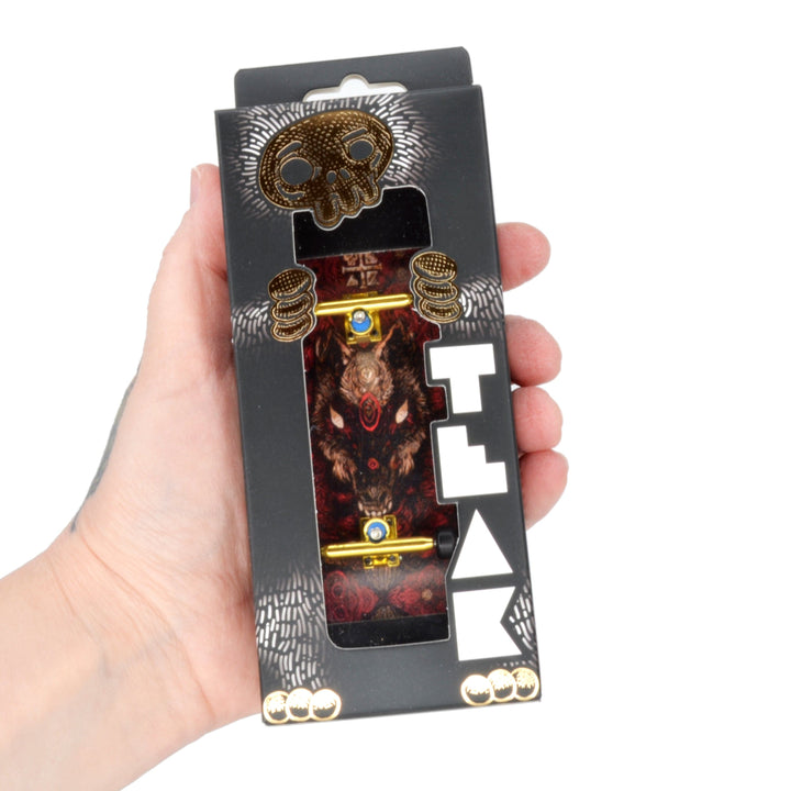 Teak Tuning 34mm Prolific Gen2 Fingerboard Complete - "Howl in the Night" Graphic - Gen2 Prodigy Trucks + Pro Duro Bubble Bushings