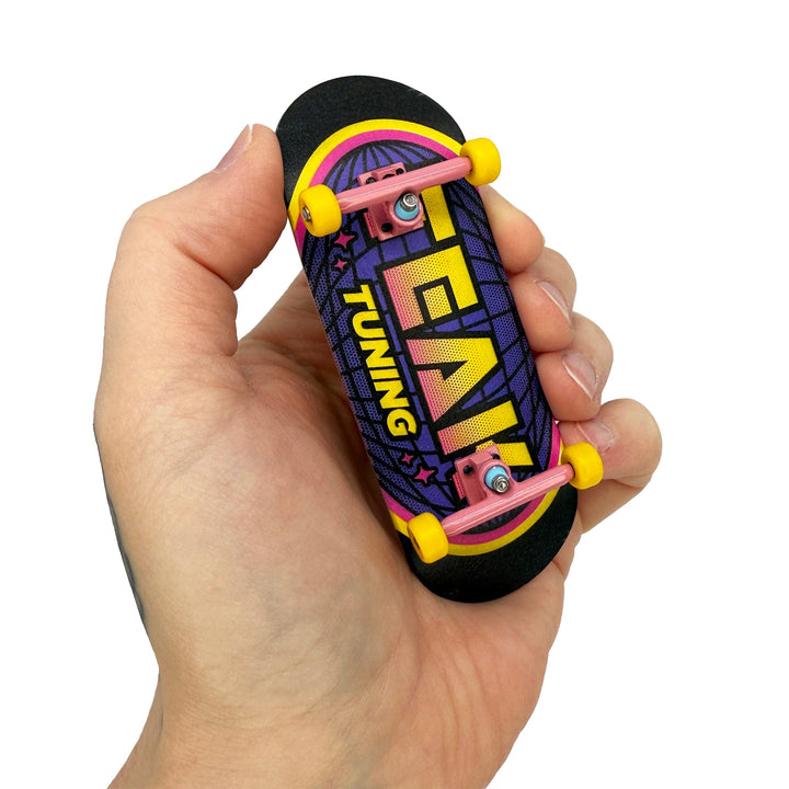 Teak Tuning 34mm Prolific Gen2 Fingerboard Complete - "Retro Remix" Graphic - Gen2 Prodigy Trucks + Pro Duro Bubble Bushings