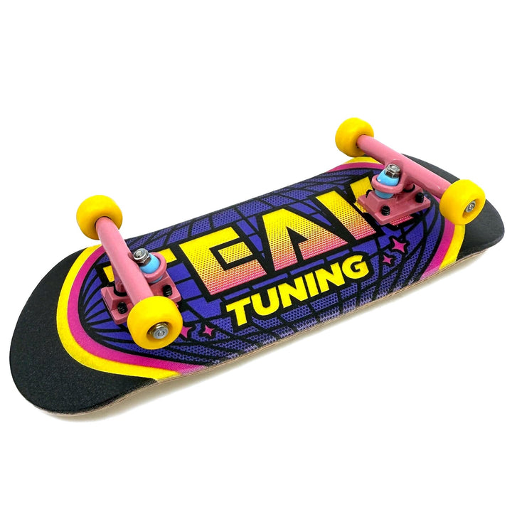 Teak Tuning 34mm Prolific Gen2 Fingerboard Complete - "Retro Remix" Graphic - Gen2 Prodigy Trucks + Pro Duro Bubble Bushings