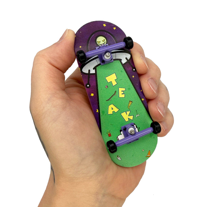 Teak Tuning 34mm Prolific Gen2 Fingerboard Complete - "UFO Sighting" Graphic - Gen2 Prodigy Trucks + Pro Duro Bubble Bushings