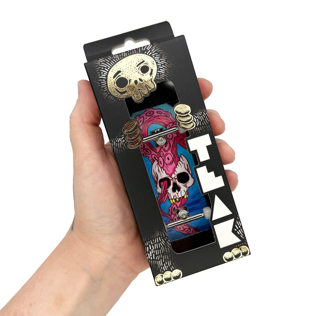 Teak Tuning 34mm Prolific Gen2 Fingerboard Complete - "Tidal Terror" Graphic - Gen2 Prodigy Trucks + Pro Duro Bubble Bushings