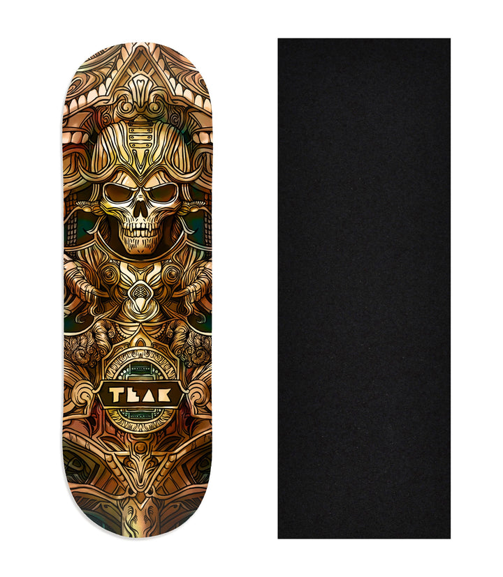Teak Tuning Heat Transfer Graphic Wooden Fingerboard Deck, "Ancient Ruins" 29mm Deck