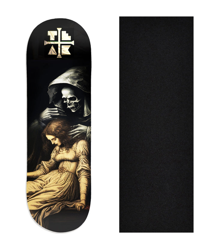 Teak Tuning Heat Transfer Graphic Wooden Fingerboard Deck, "The Visit" 29mm Deck