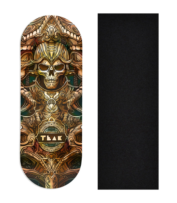 Teak Tuning Heat Transfer Graphic Wooden Fingerboard Deck, "Ancient Ruins" 34mm Deck