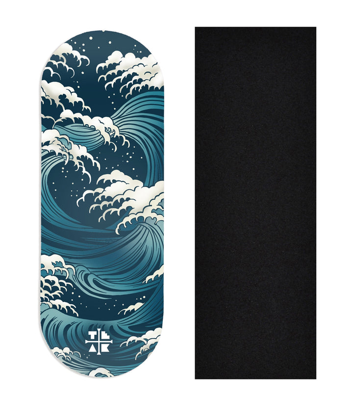 Teak Tuning Heat Transfer Graphic Wooden Fingerboard Deck, "The Storm"