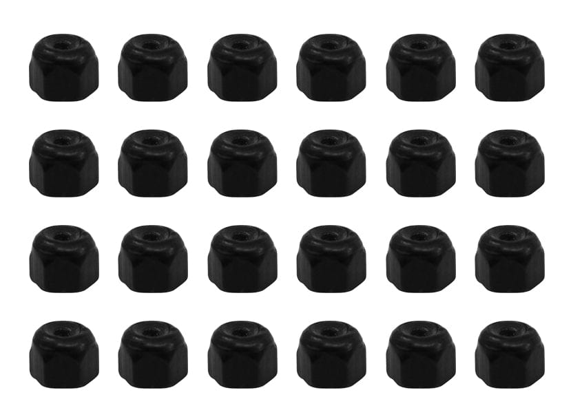 Teak Tuning 24PK Makers Series Professional Nylon Insert Fingerboard Lock Nuts (Black Colorway)