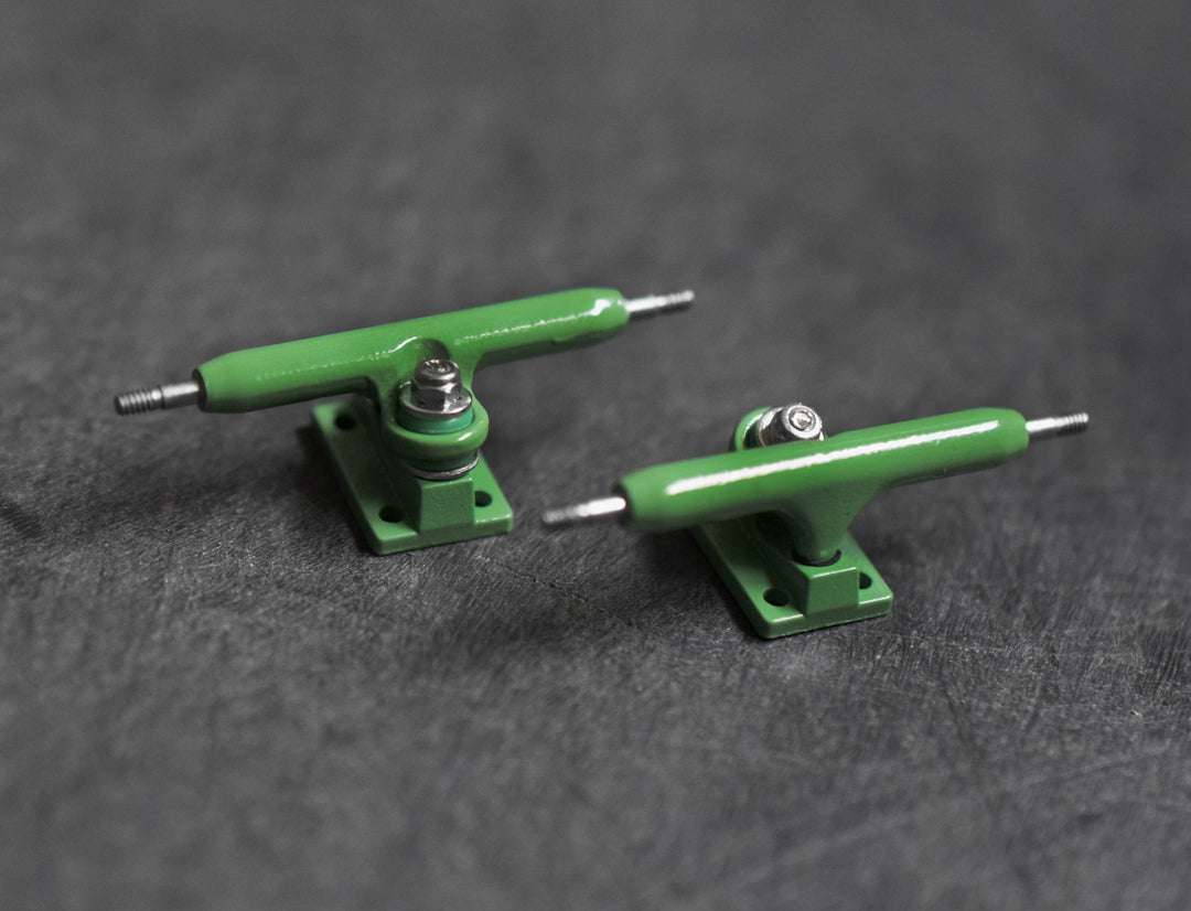 Teak Tuning 34mm Prodigy Gen2 Pro Fingerboard Trucks - Green Colorway - Includes Pro Duro Bubble Bushings