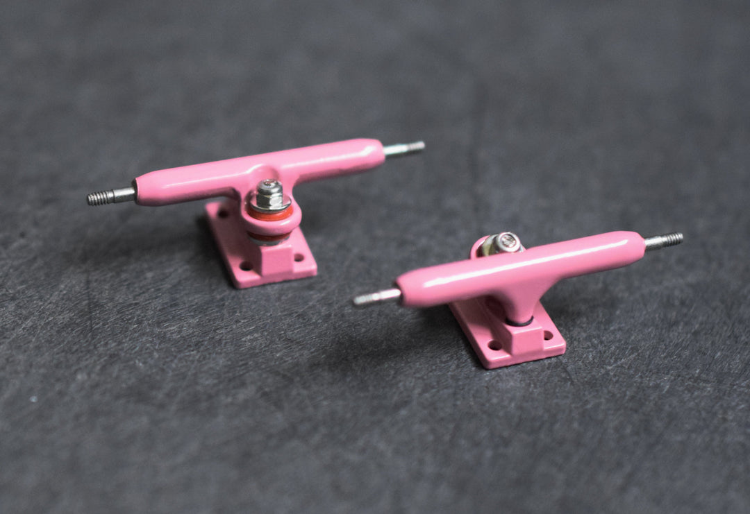 Teak Tuning 32mm Prodigy Gen2 Pro Fingerboard Trucks - Pink Colorway - Includes Pro Duro Bubble Bushings