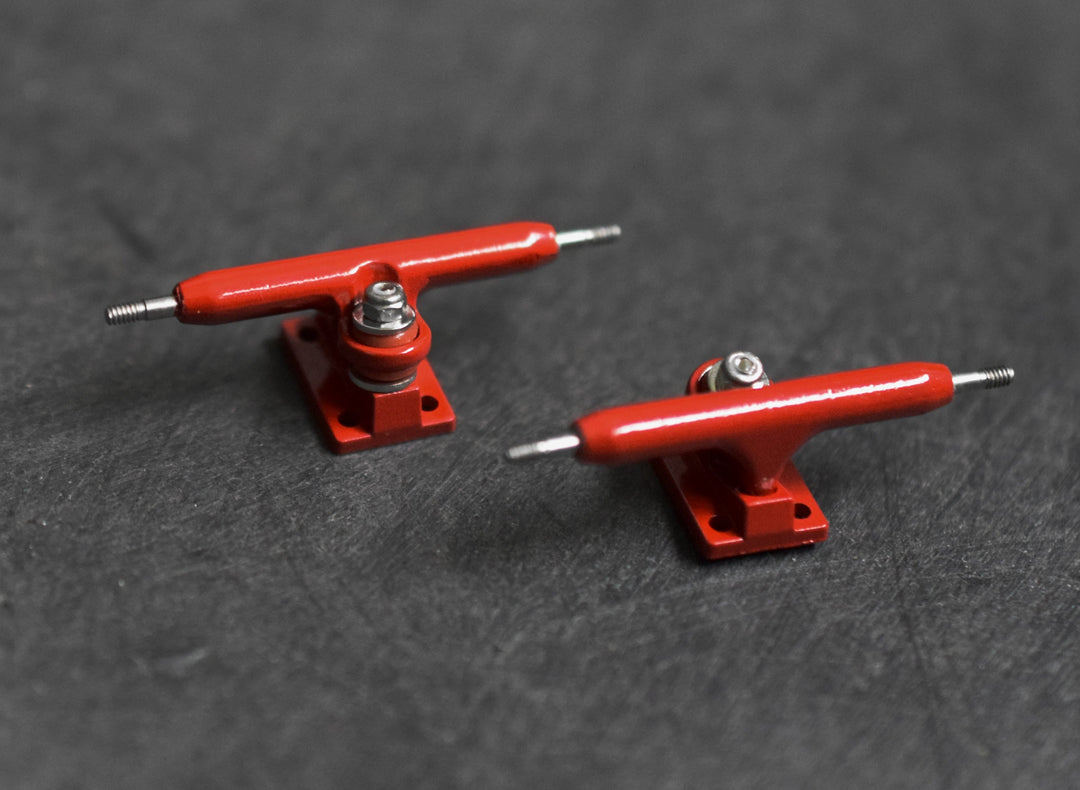 Teak Tuning 32mm Prodigy Gen2 Pro Fingerboard Trucks - Red Colorway - Includes Pro Duro Bubble Bushings