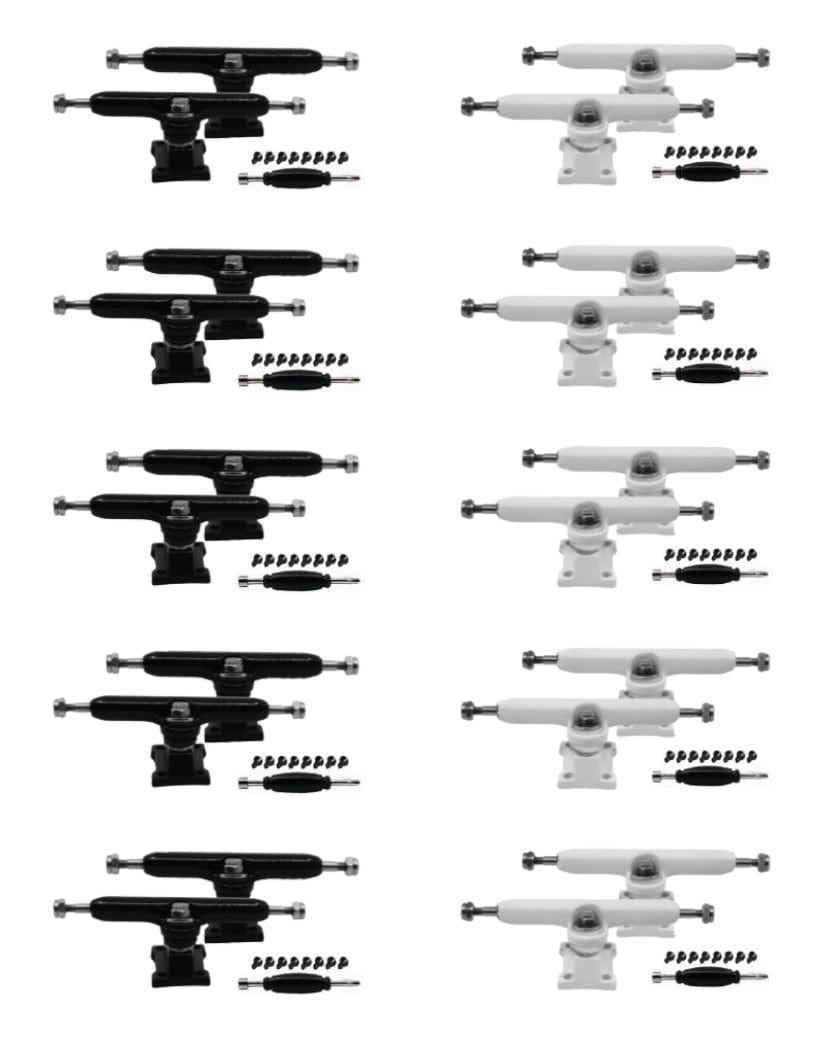 Teak Tuning 10pk Maker Series Professional 32mm Shaped Prodigy Trucks, Black and White Colorways