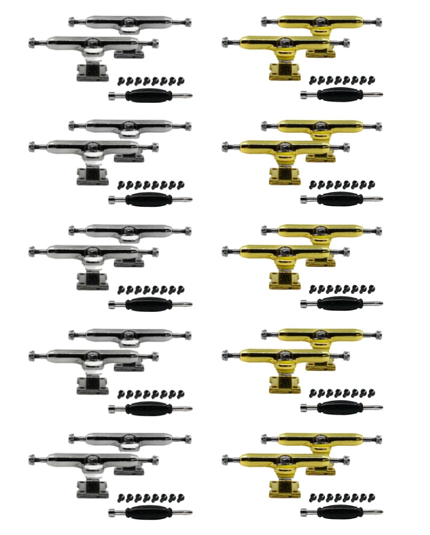 Teak Tuning 10pk Maker Series Professional Shaped 32mm Prodigy Trucks, Silver Chrome and Gold Colorways