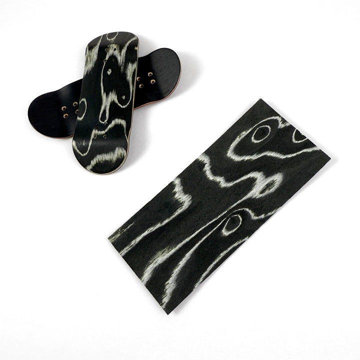 Teak Tuning Pro Fingerboards Zebra Swirl Veneer - 5 Sheets of Unique Veneer for Making Fingerboard Decks