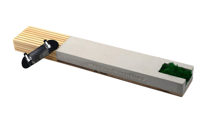 Teak Tuning *PRE-SALE* Teak Tuning Wooden Fingerboard " Wood & Crete Bench", 16.5 Inches - Collab with WoodOn