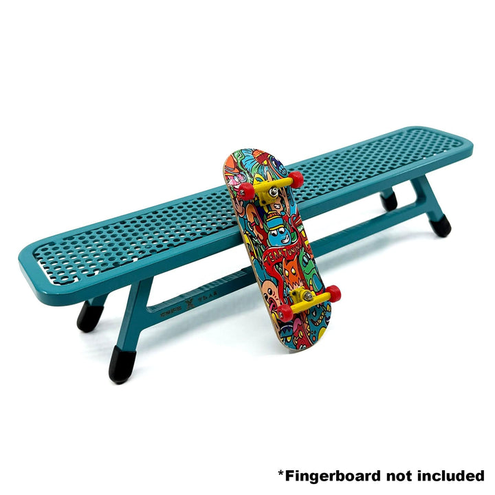 Teak Tuning Pro Fingerboards Teak x GrindRight School Yard Fingerboard Bench - 10 Inches - Limited Edition Teak Teal Colorway