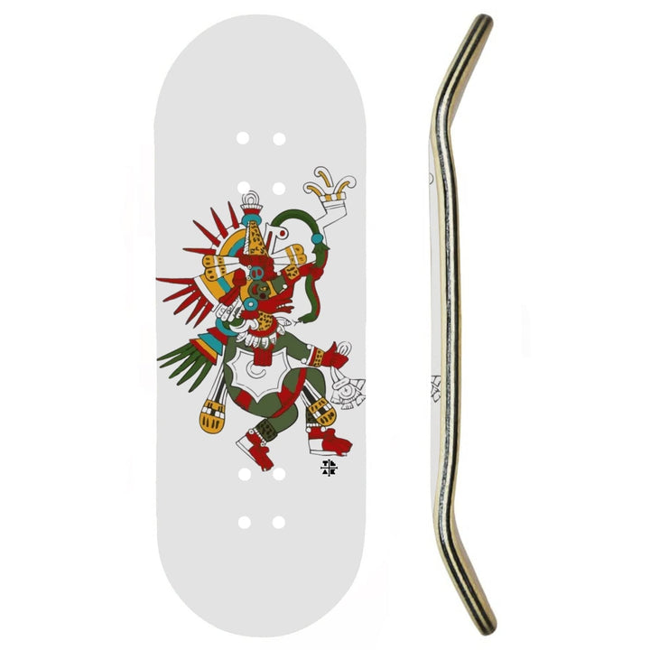 Teak Tuning Flow Series Wooden Fingerboard Deck - Azteca Pro Model Graphic of Esaul Vale