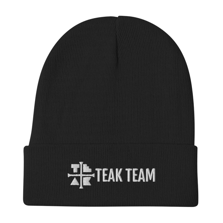 Teak Tuning Pro Fingerboards Teak Team Embroidered Beanie Black