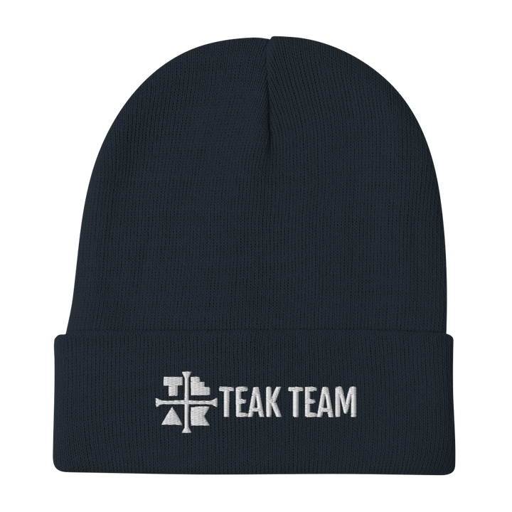 Teak Tuning Pro Fingerboards Teak Team Embroidered Beanie Navy