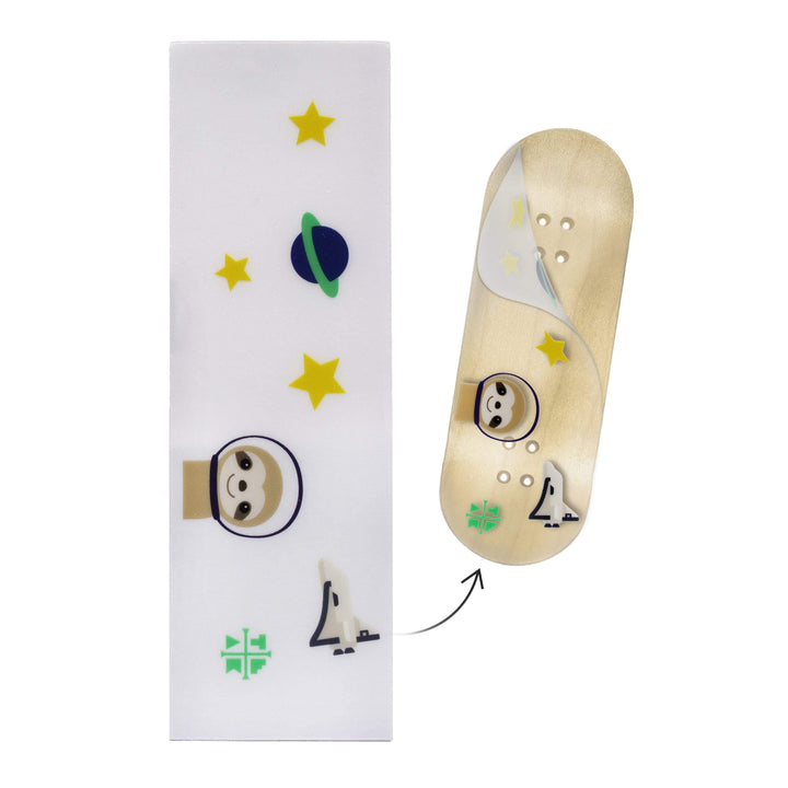Teak Tuning "Sloth in Space" Deck Graphic Wrap (Transparent Background) - 35mm x 110mm