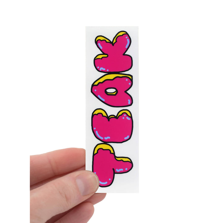 Teak Tuning "Donut Teak Logo, White" Deck Graphic Wrap (Transparent Background) - 35mm x 110mm