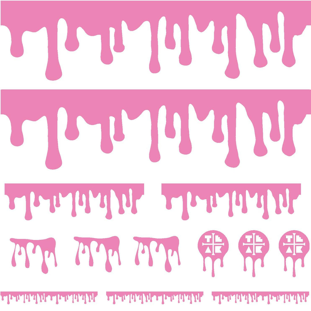 Teak Tuning DIY Slime Drip Stickers from Ramps/Deck (Extra Large 11" Sticker Sheet) Soft Pink