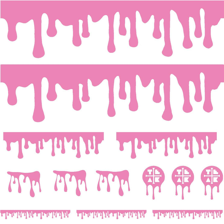 Teak Tuning DIY Slime Drip Stickers from Ramps/Deck (Extra Large 11" Sticker Sheet) Soft Pink