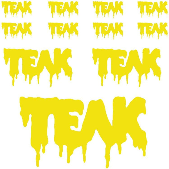 Teak Tuning OG Teak Slime Sticker Sheet (11 Stickers) Yellow