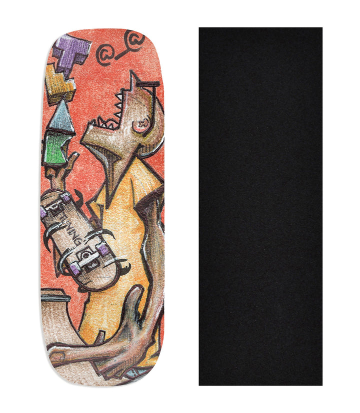Teak Tuning Heat Transfer Graphic Wooden Fingerboard Deck, @louis_costa - Entry# 49 Boxy Deck
