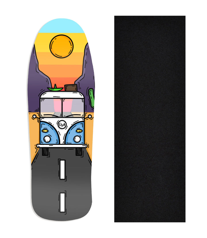 Teak Tuning Heat Transfer Graphic Wooden Fingerboard Deck, @esofiaa- Entry#104 Carlsbad Cruiser Deck