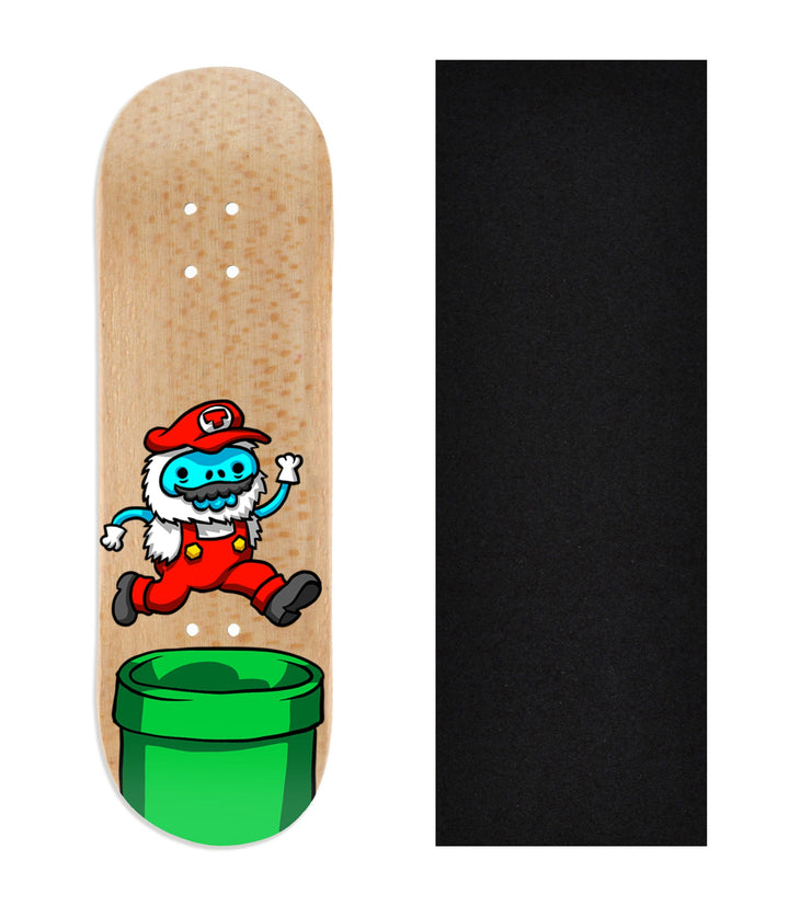 Teak Tuning Heat Transfer Graphic Wooden Fingerboard Deck, "It's a me...Yetio!" 29mm Deck