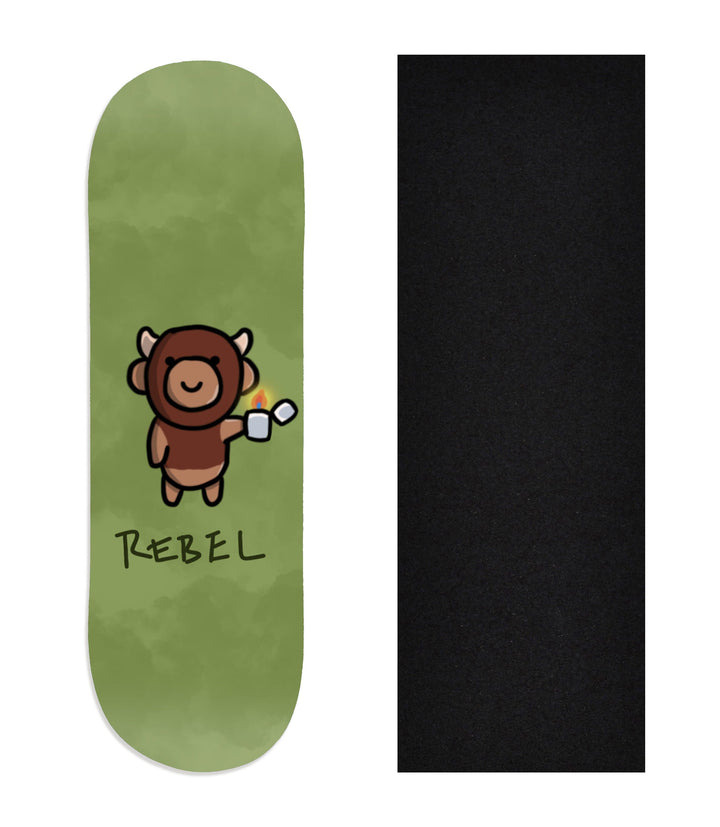 Teak Tuning Heat Transfer Graphic Wooden Fingerboard Deck, "@trumanlum - Entry 130" 29mm Deck