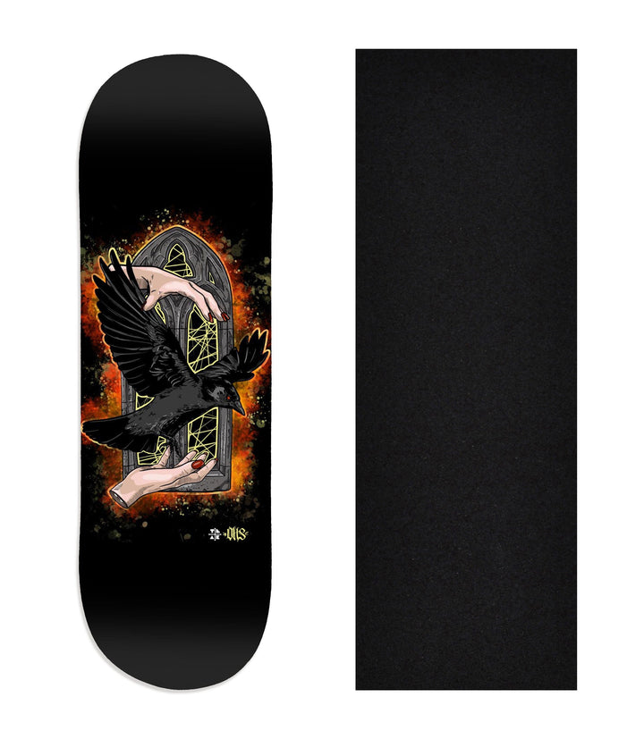 Teak Tuning Heat Transfer Graphic Wooden Fingerboard Deck, @onehandskate - Entry#147 29mm Deck