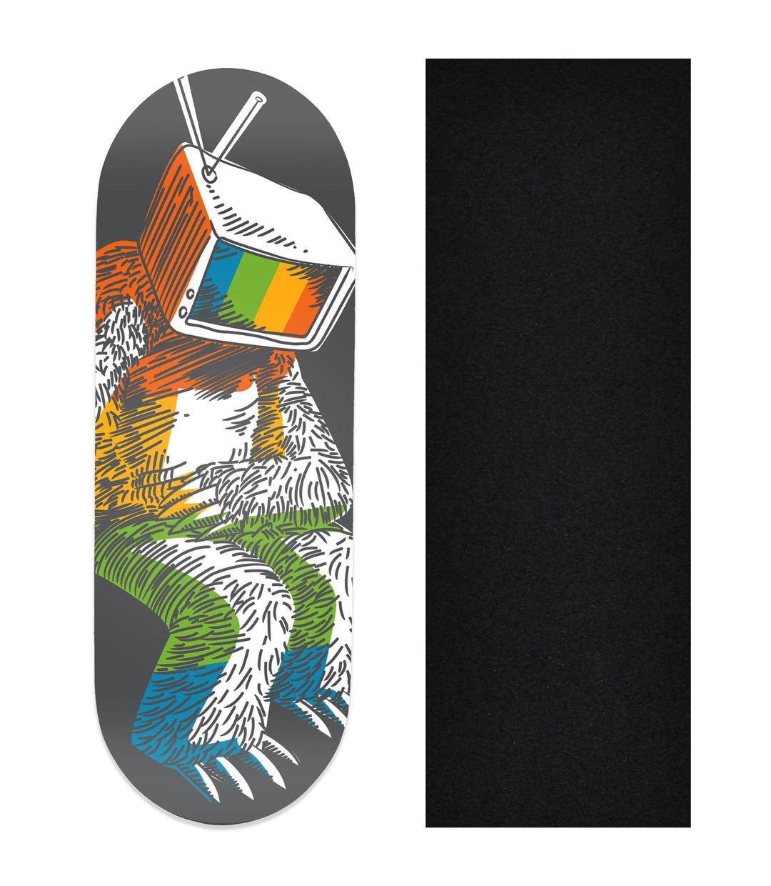 Teak Tuning Heat Transfer Graphic Wooden Fingerboard Deck, "Calibrating Yeti" 32mm Deck
