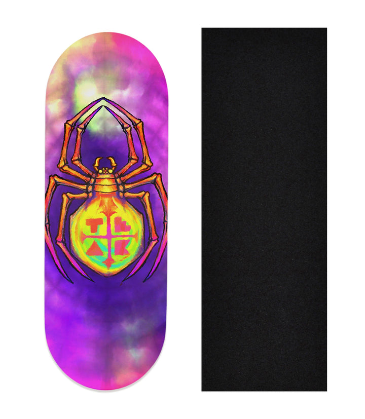 Teak Tuning Heat Transfer Graphic Wooden Fingerboard Deck, "Arachnoid" 32mm Deck