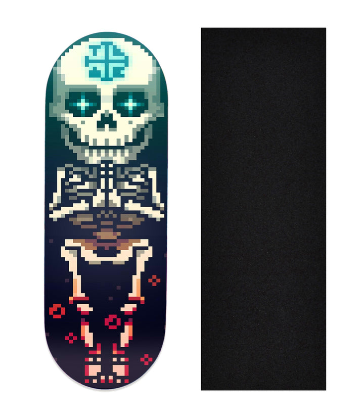 Teak Tuning Heat Transfer Graphic Wooden Fingerboard Deck, "Ancient Light" 32mm Deck