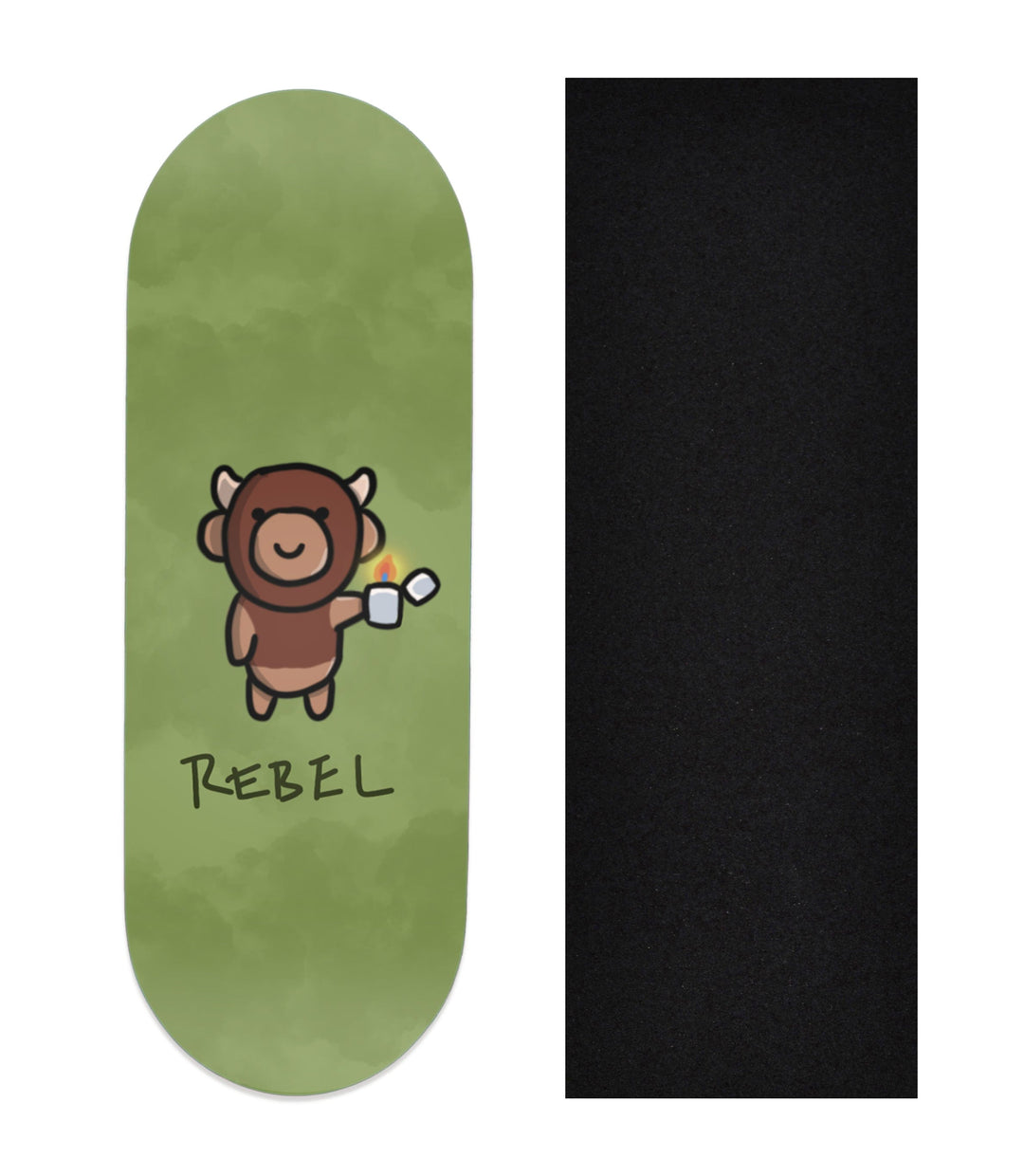 Teak Tuning Heat Transfer Graphic Wooden Fingerboard Deck, "@trumanlum - Entry 130" 32mm Deck