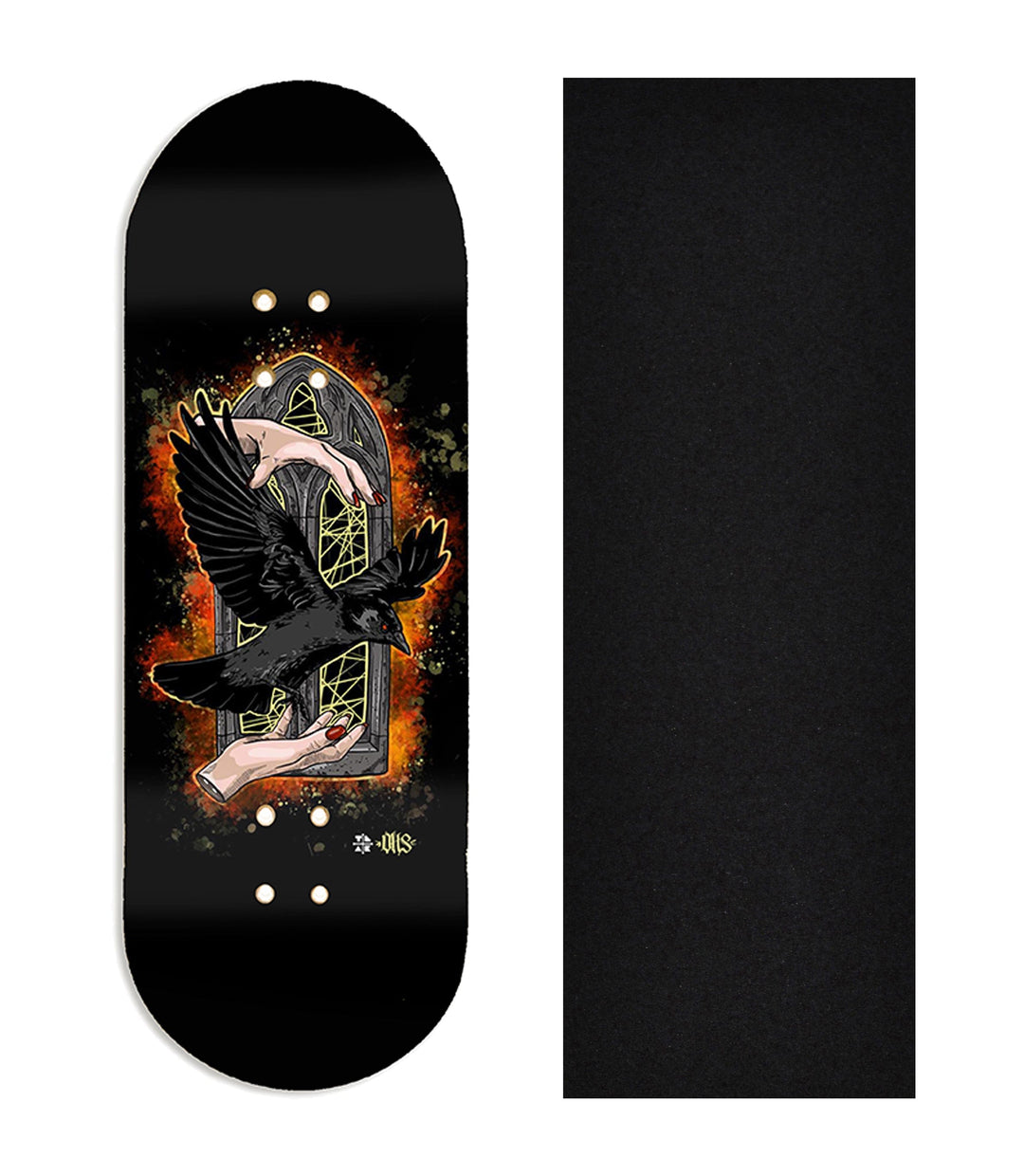 Teak Tuning Heat Transfer Graphic Wooden Fingerboard Deck, @onehandskate - Entry#147 32mm Deck