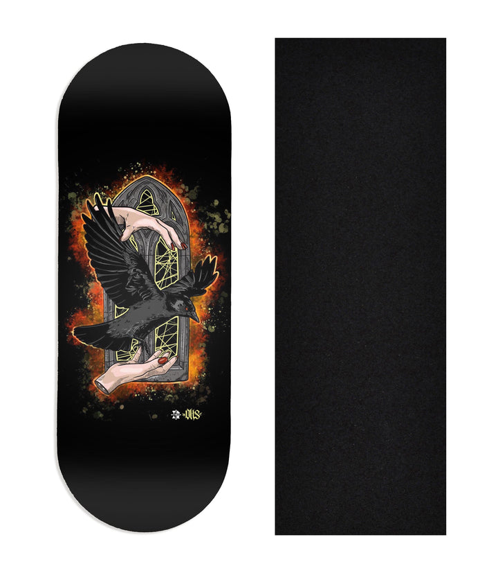 Teak Tuning Heat Transfer Graphic Wooden Fingerboard Deck, @onehandskate - Entry#147 34mm Deck
